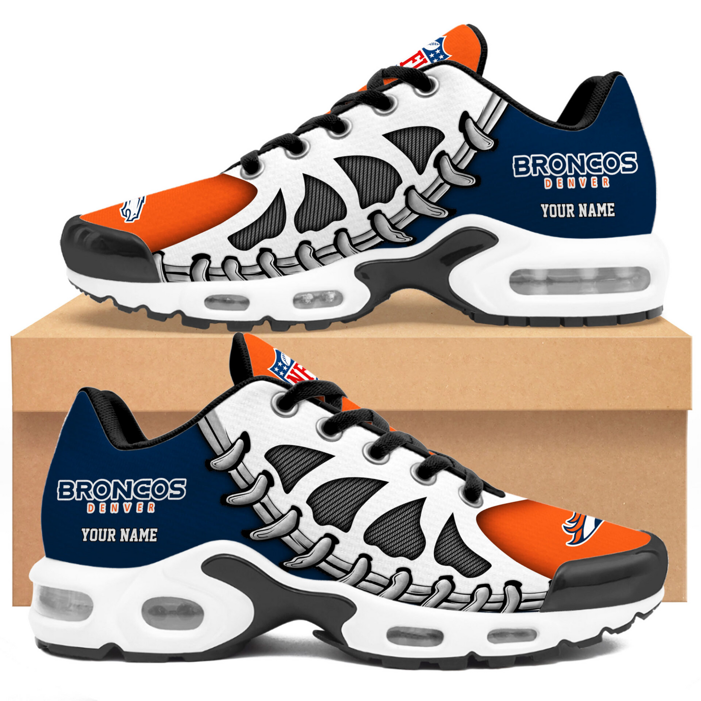 Premium NFL DEN Spine Rush Air Max Sneaker V4 NMD  TTV