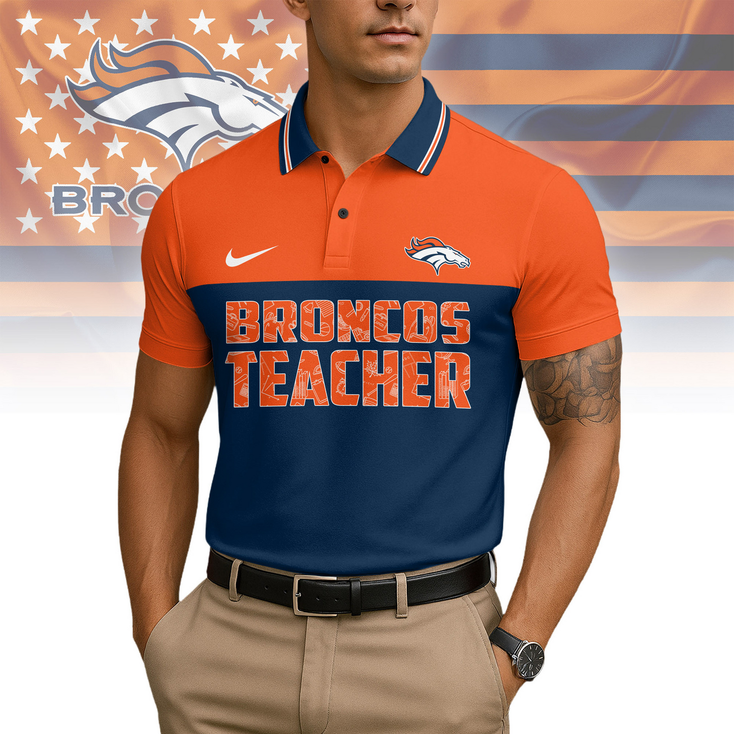 Premium NFL DEN Teacher Appreciation Polo Shirt V15 NMD TTV