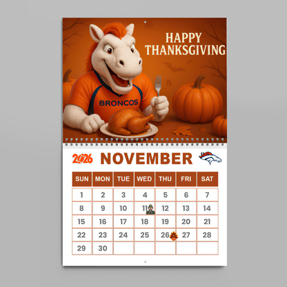 Premium NFL DEN Wall Calendar 2026 V1 NMD TTV