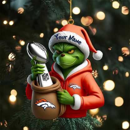 Premium NFL DEN x The Grinch Christmas Ornament V1 NMD TTV