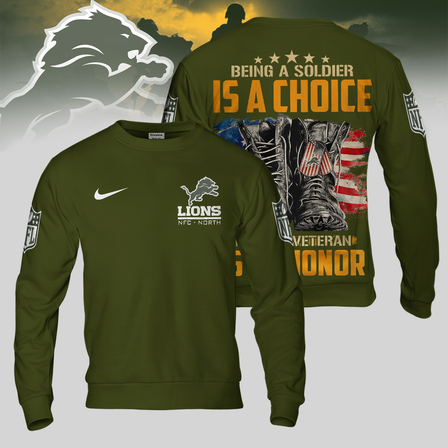 Premium NFL DET Army Veteran Shirt V1 NMD 221025 TTV