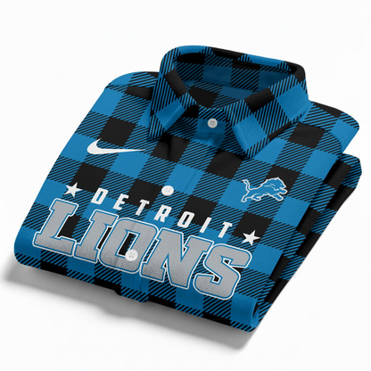 Premium NFL DET Check Long-sleeve Casual Shirt V1 NMD TTV