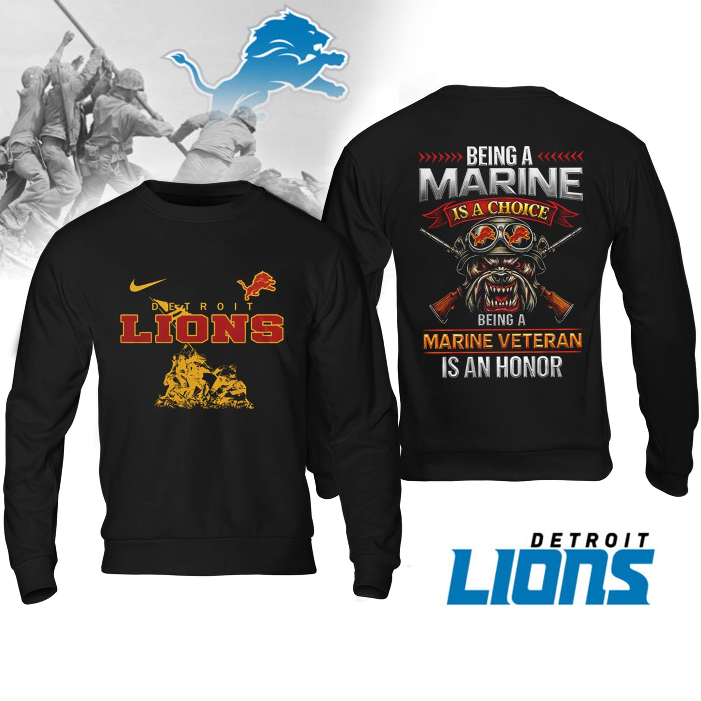 Premium NFL DET Marine Veteran Shirt V2 NMD NHM