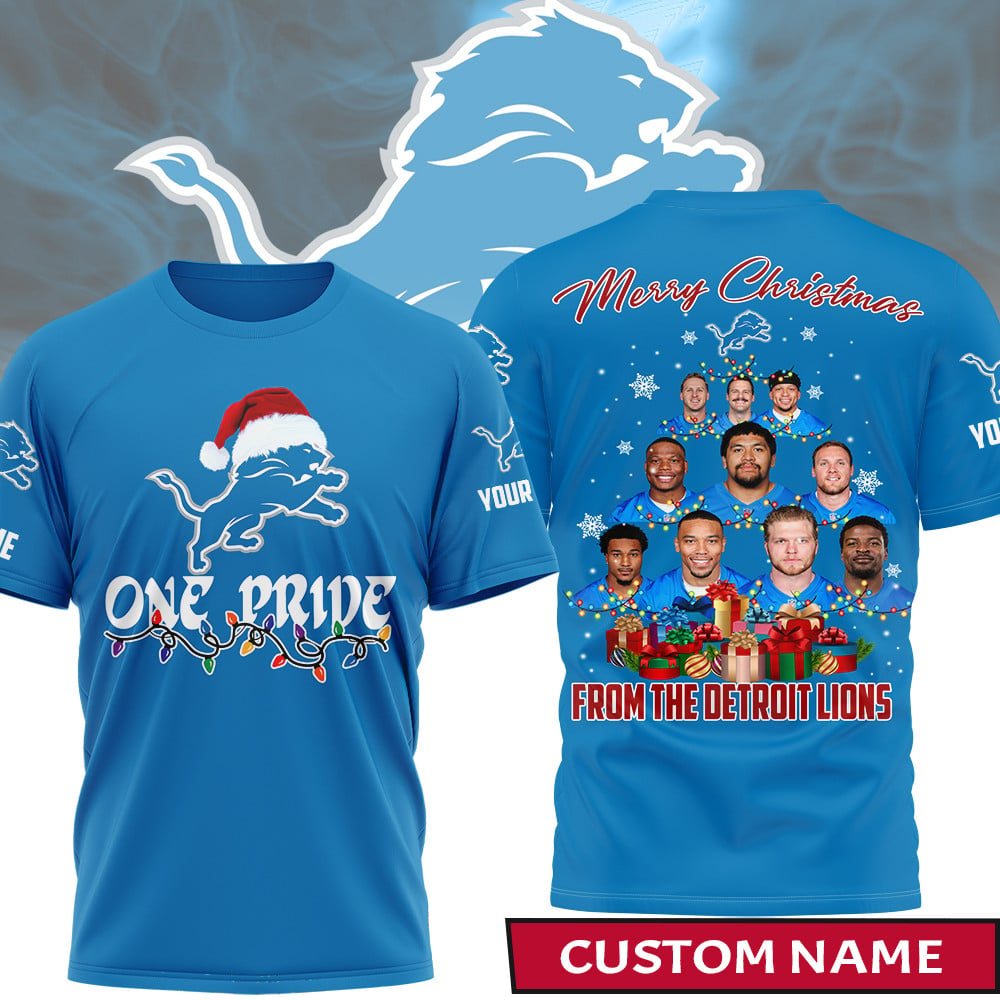 Premium NFL DET Merry Christmas T-shirt V1 NMD TTV
