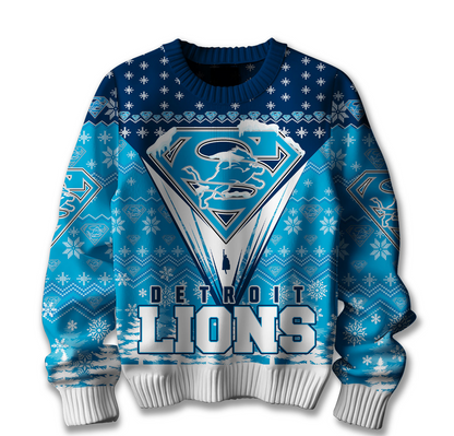 Premium NFL DET Merry Super Christmas Sweater V1 NMD TTV