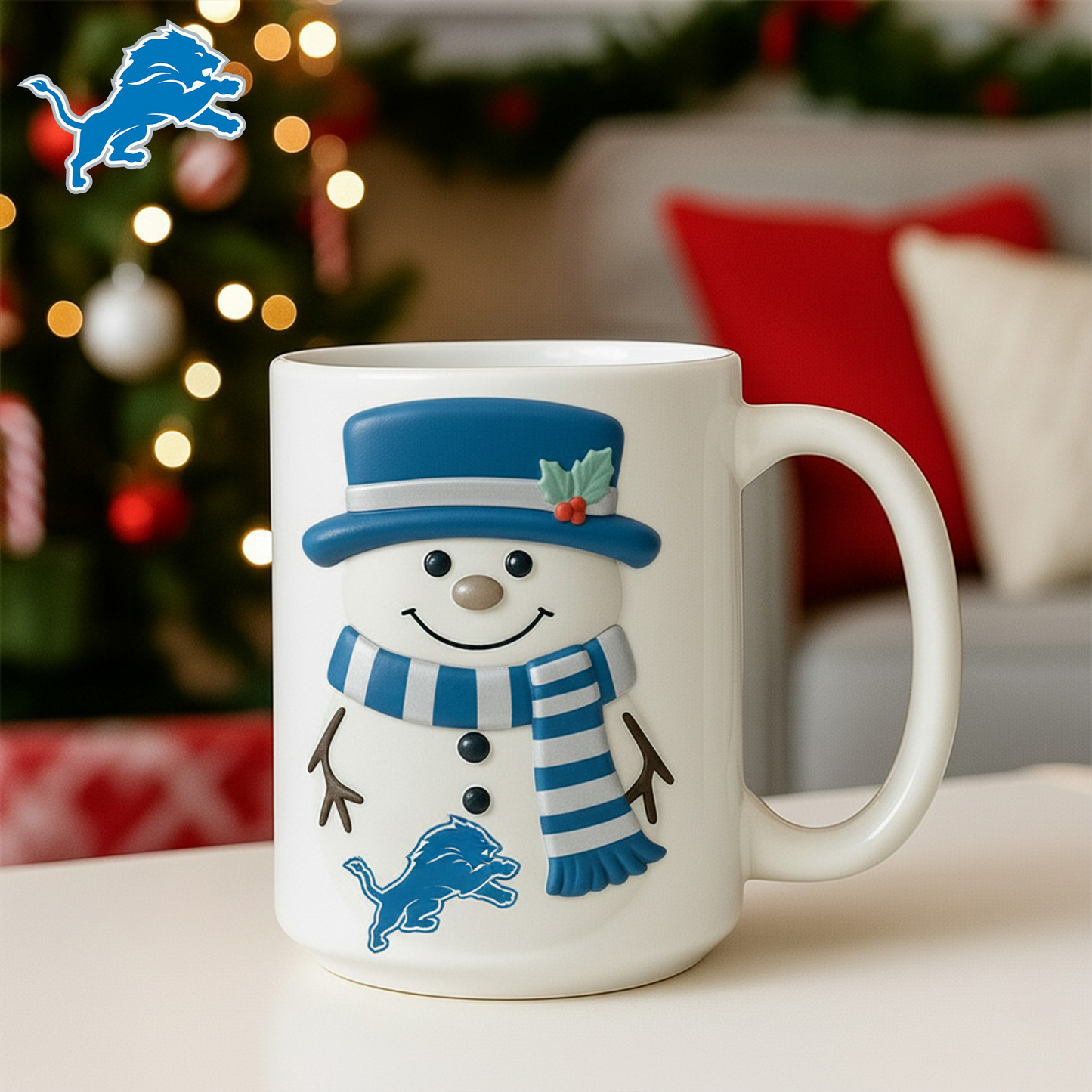 Premium NFL DET Santa Ceramic Mug V1 NMD TTV