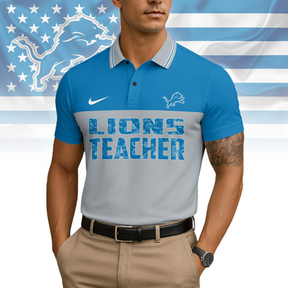 Premium NFL DET Teacher Appreciation Polo Shirt V15 NMD TTV