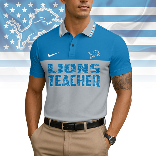 Premium NFL DET Teacher Appreciation Polo Shirt V15 NMD TTV