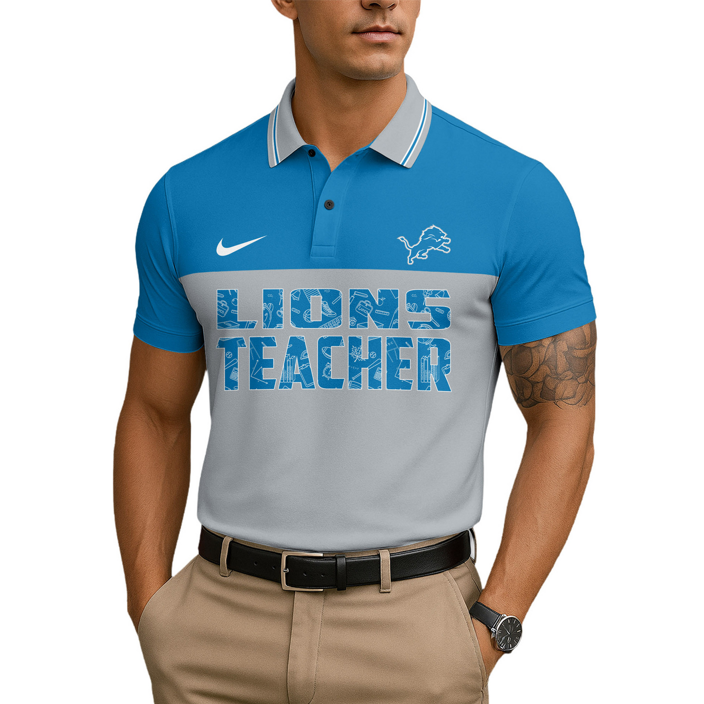 Premium NFL DET Teacher Appreciation Polo Shirt V15 NMD TTV