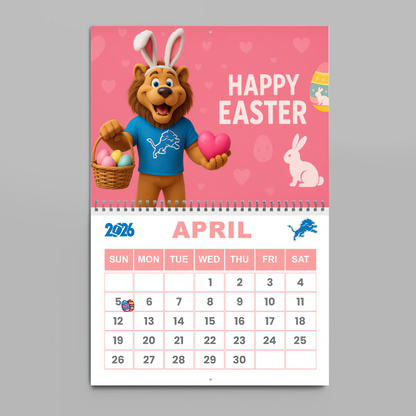 Premium NFL DET Wall Calendar 2026 V1 NMD TTV