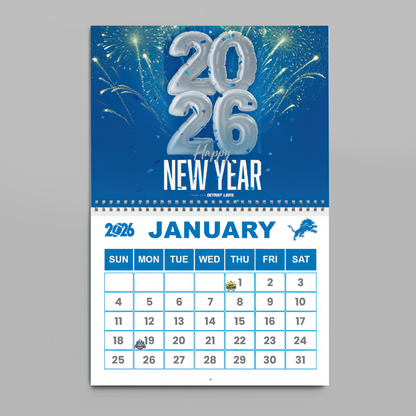 Premium NFL DET Wall Calendar 2026 V1 NMD TTV