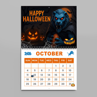 Premium NFL DET Wall Calendar 2026 V1 NMD TTV