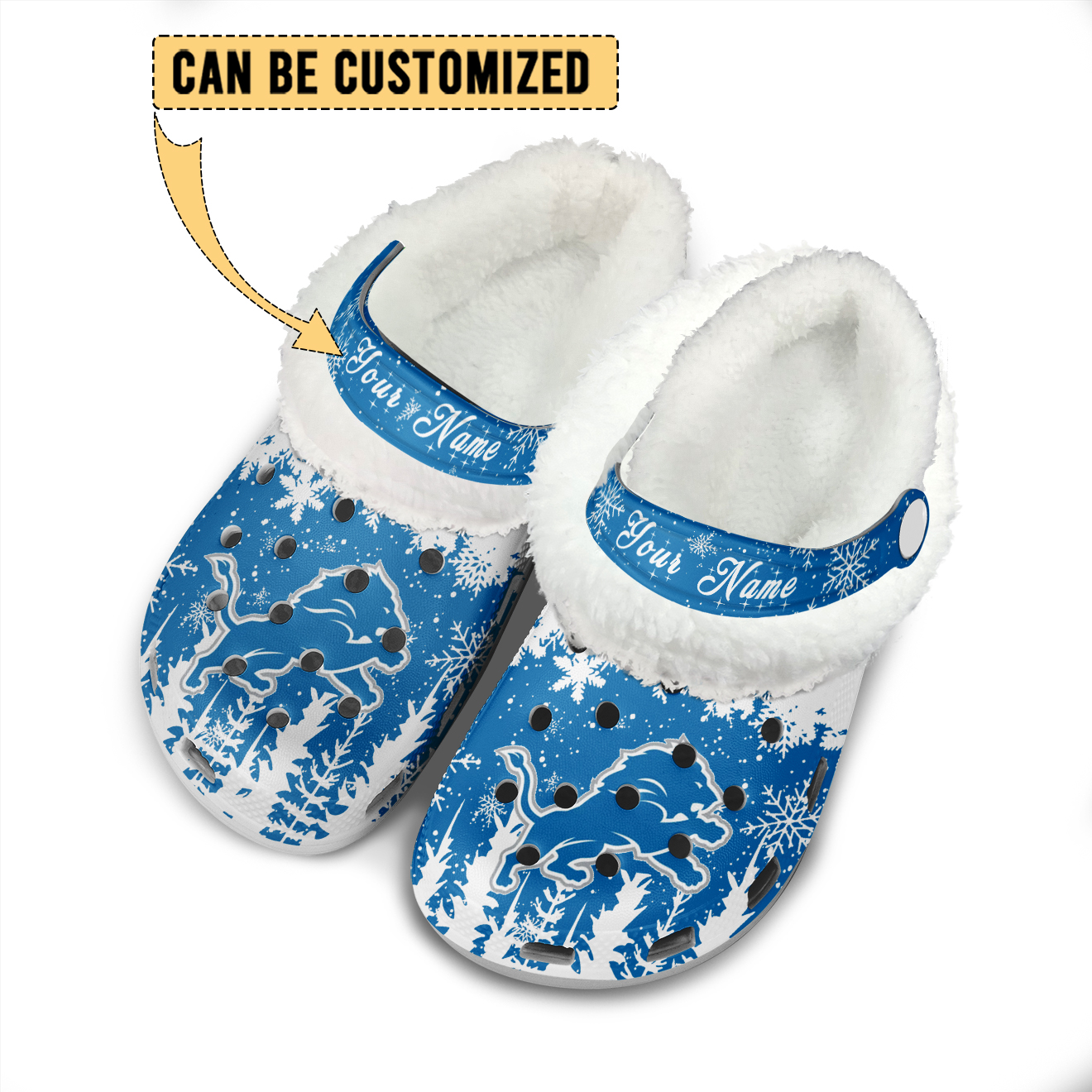 Premium NFL DET Winter Fleece Clogs V1 NMD TTV