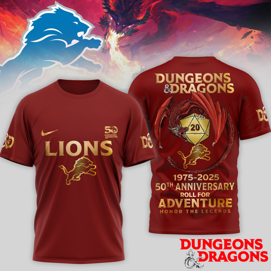 Premium NFL DET x Dungeons And Dragons 50th Anniversary Shirt V15 NMD TTV