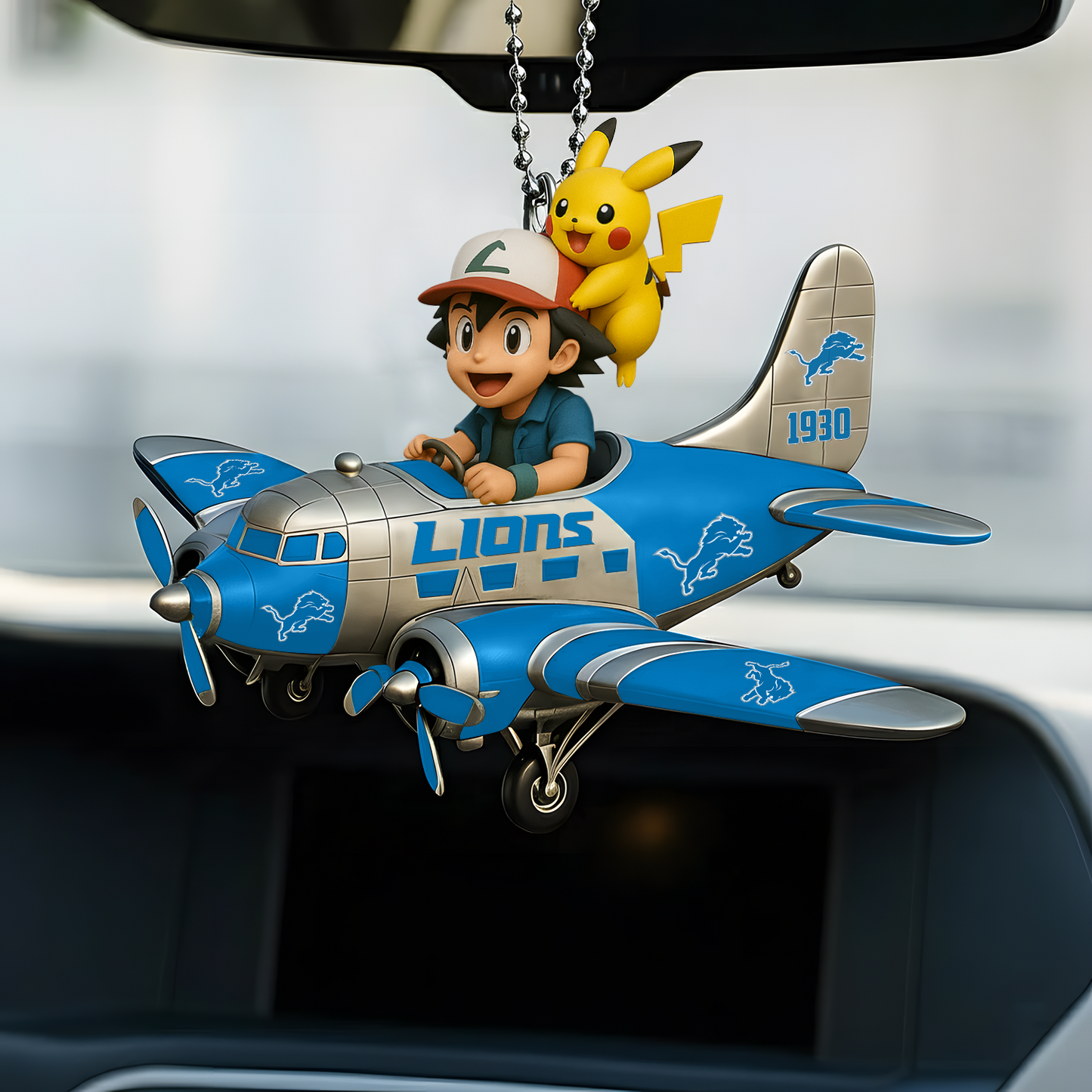 Premium NFL DET x POK Car Ornament V1 DATND TANTD