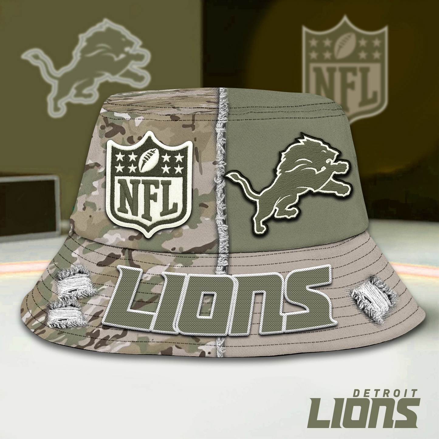 Premium NFL DTLN Salute To Service Bucket Hat NMD  TTV