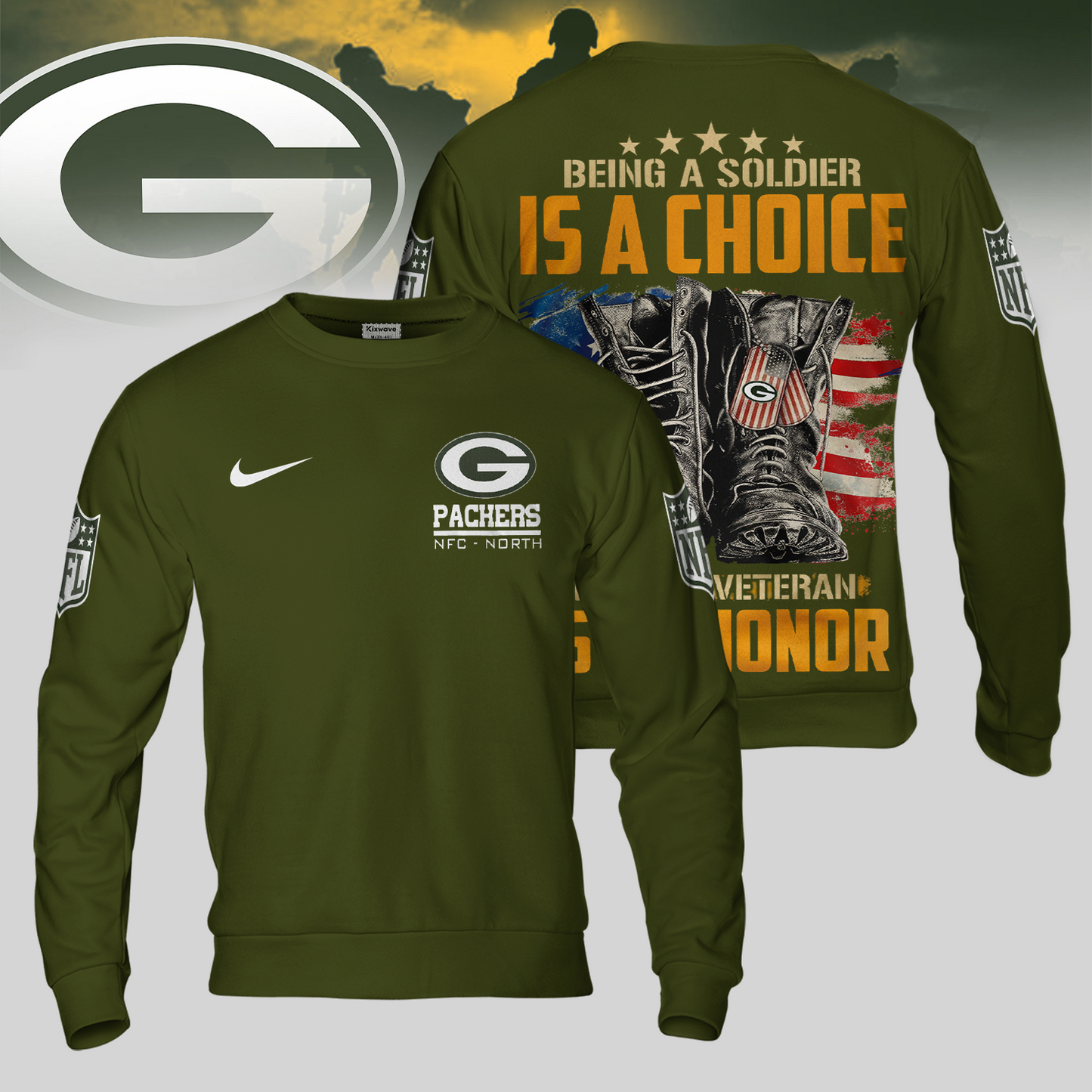Premium NFL GB Army Veteran Shirt V1 NMD 221025 TTV