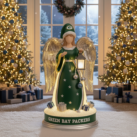 Premium NFL GB Christmas Angel Statue Led Light V1 NMD TTV
