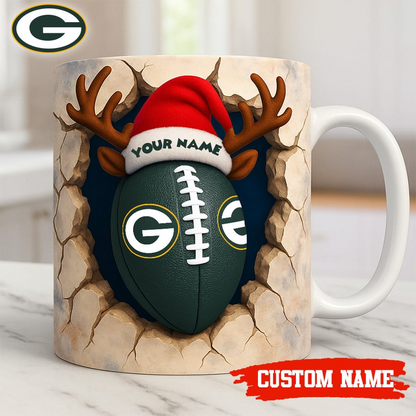 Premium NFL GB Christmas Football Ceramic Mug V2 NMD TTV