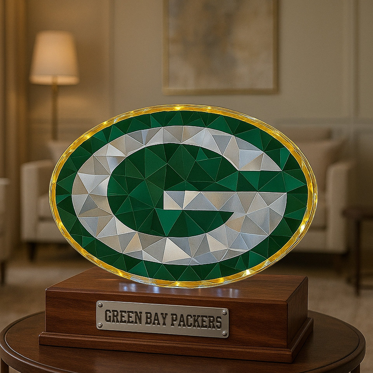 Premium NFL GB Crystal Style Desktop Ornament V1 NMD  TTV