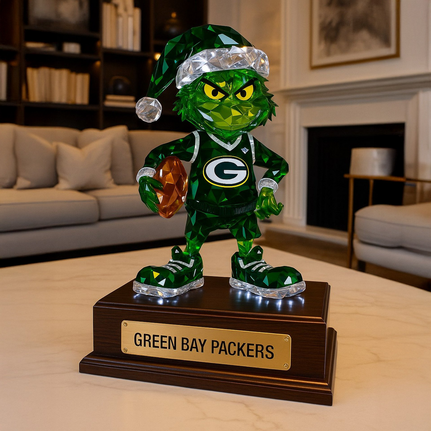 Premium NFL GB Crystal Style Desktop Ornament V1 NMD  TTV