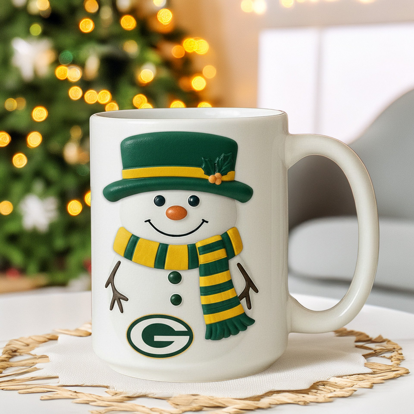 Premium NFL GB Santa Ceramic Mug V1 NMD TTV