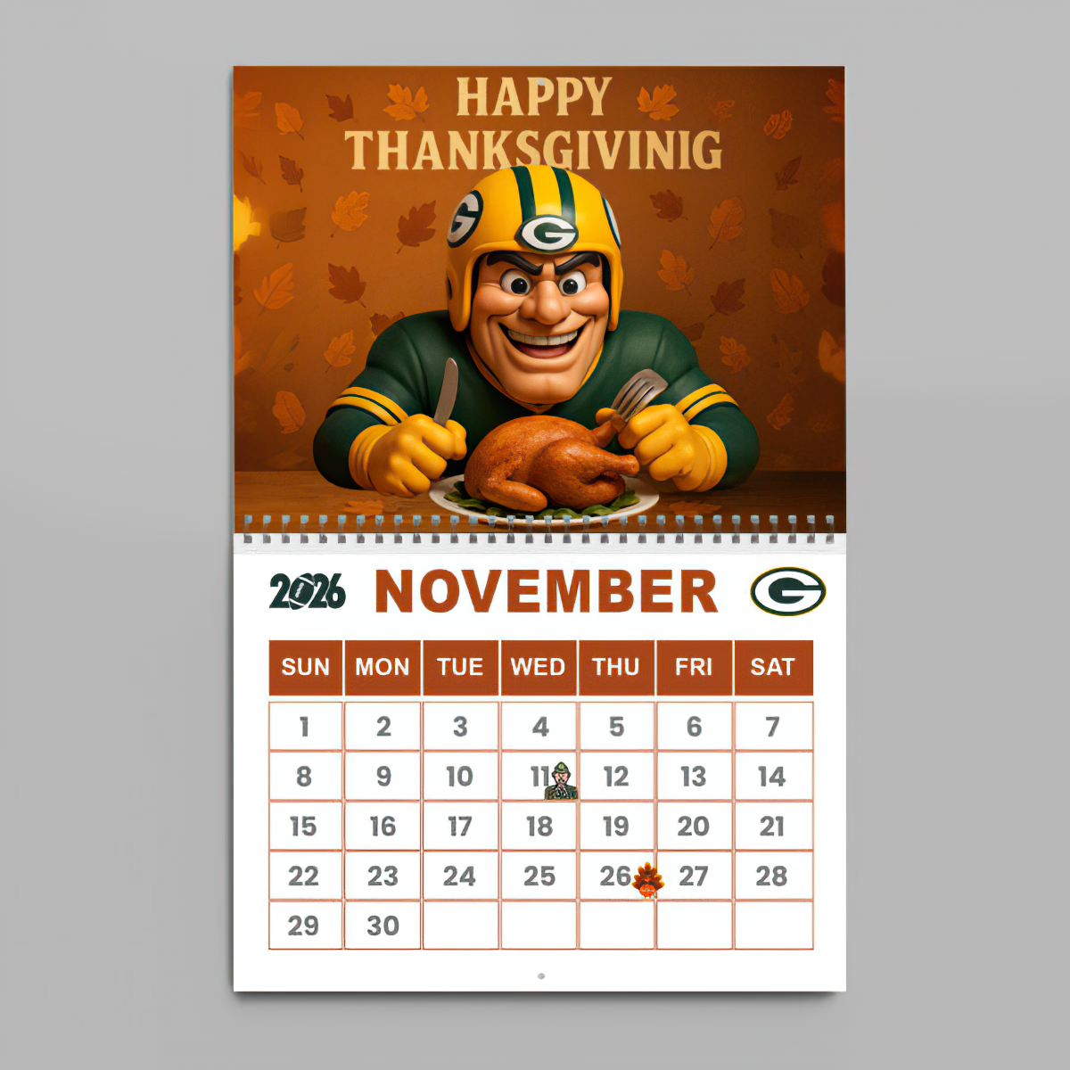 Premium NFL GB Wall Calendar 2026 V1 NMD TTV