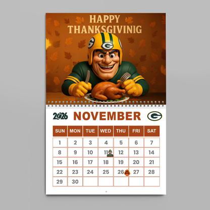 Premium NFL GB Wall Calendar 2026 V1 NMD TTV