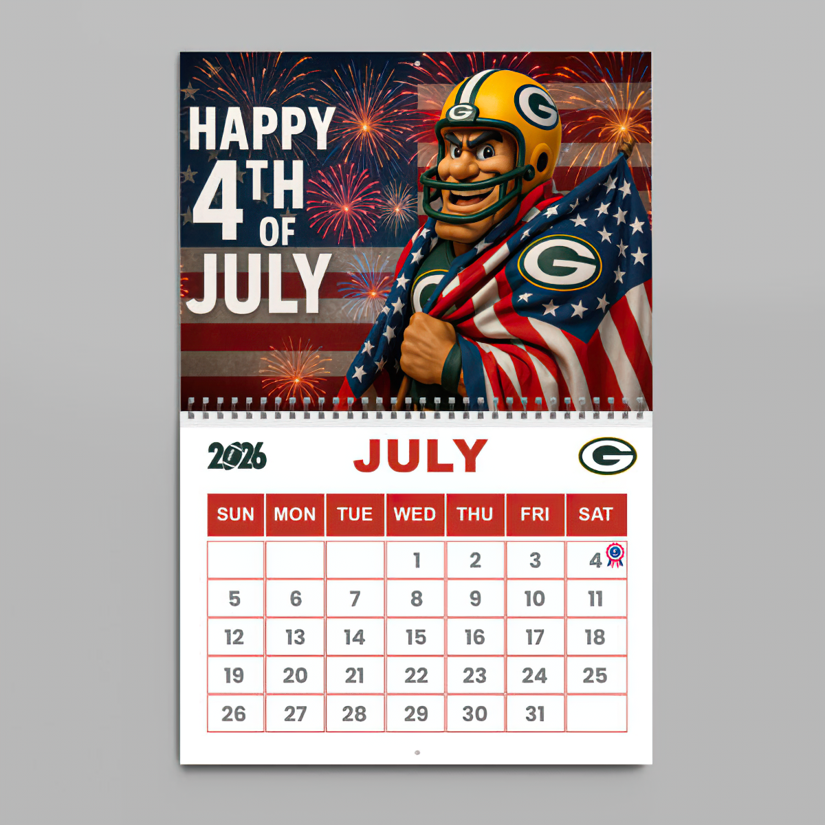Premium NFL GB Wall Calendar 2026 V1 NMD TTV