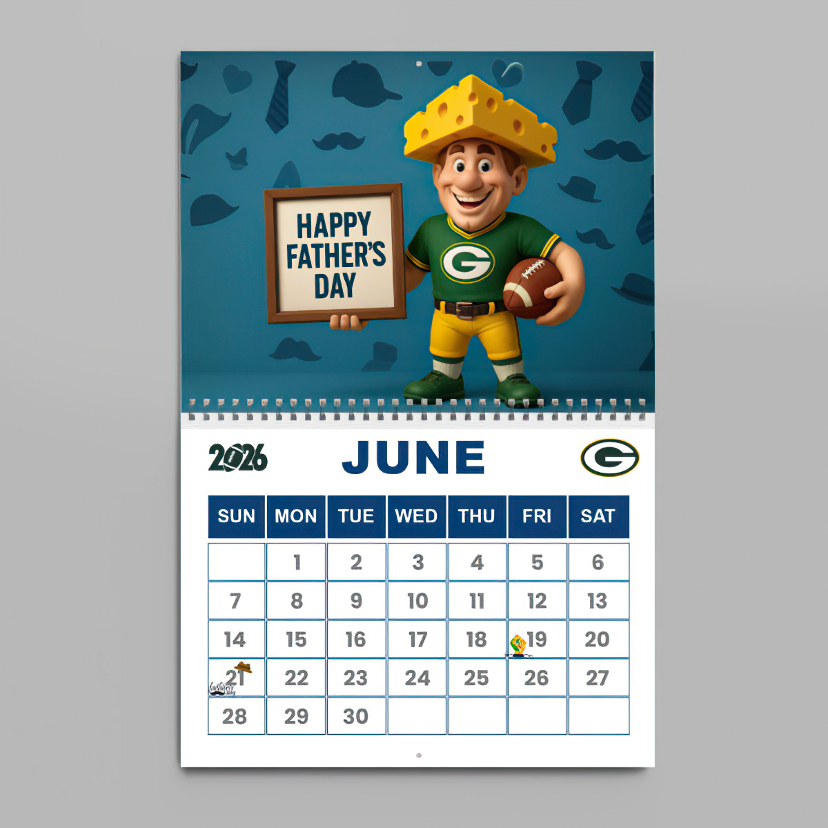 Premium NFL GB Wall Calendar 2026 V1 NMD TTV