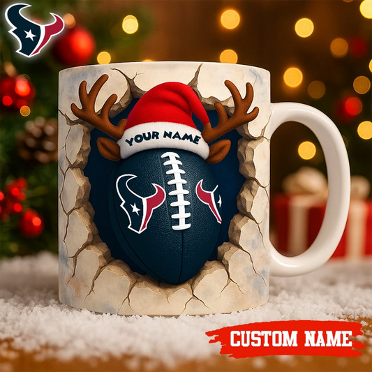 Premium NFL HOU Christmas Football Ceramic Mug V2 NMD TTV