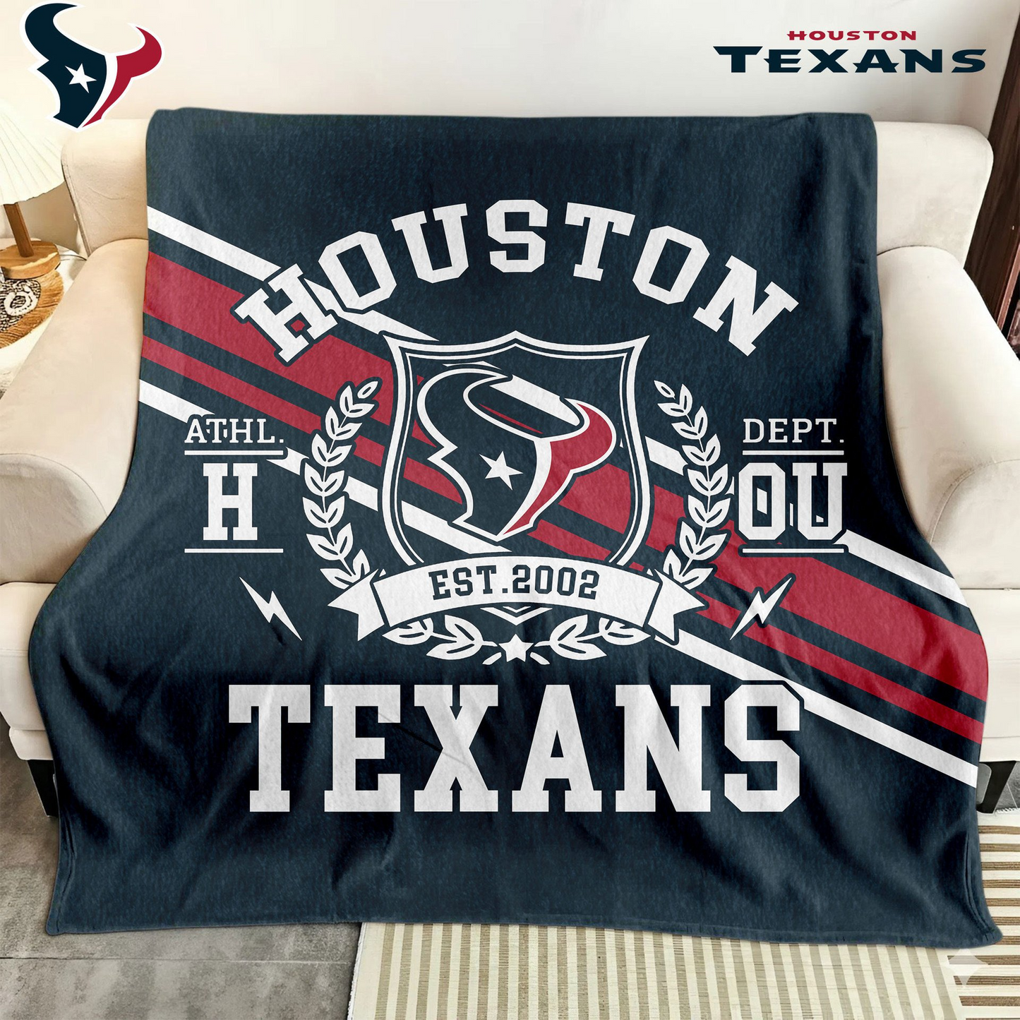 Premium NFL HOU Legacy Fleece Blanket V3 NMD TTV