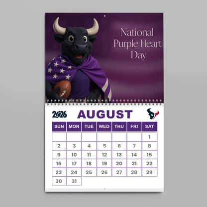 Premium NFL HOU Wall Calendar 2026 V1 NMD TTV