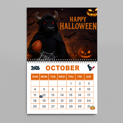 Premium NFL HOU Wall Calendar 2026 V1 NMD TTV