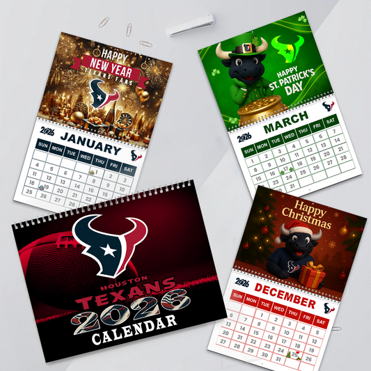 Premium NFL HOU Wall Calendar 2026 V1 NMD TTV