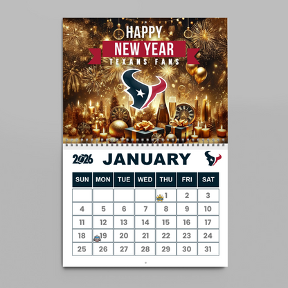 Premium NFL HOU Wall Calendar 2026 V1 NMD TTV