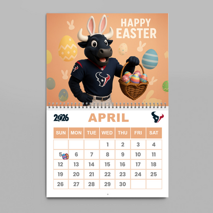 Premium NFL HOU Wall Calendar 2026 V1 NMD TTV