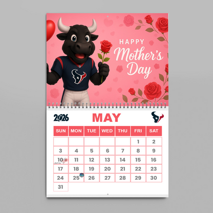 Premium NFL HOU Wall Calendar 2026 V1 NMD TTV