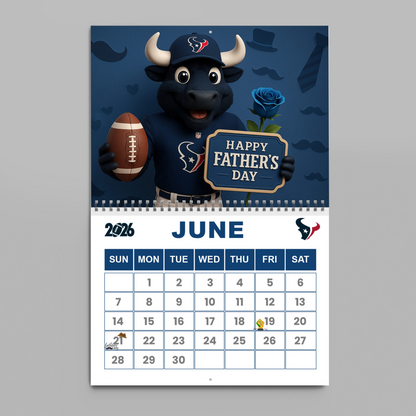 Premium NFL HOU Wall Calendar 2026 V1 NMD TTV