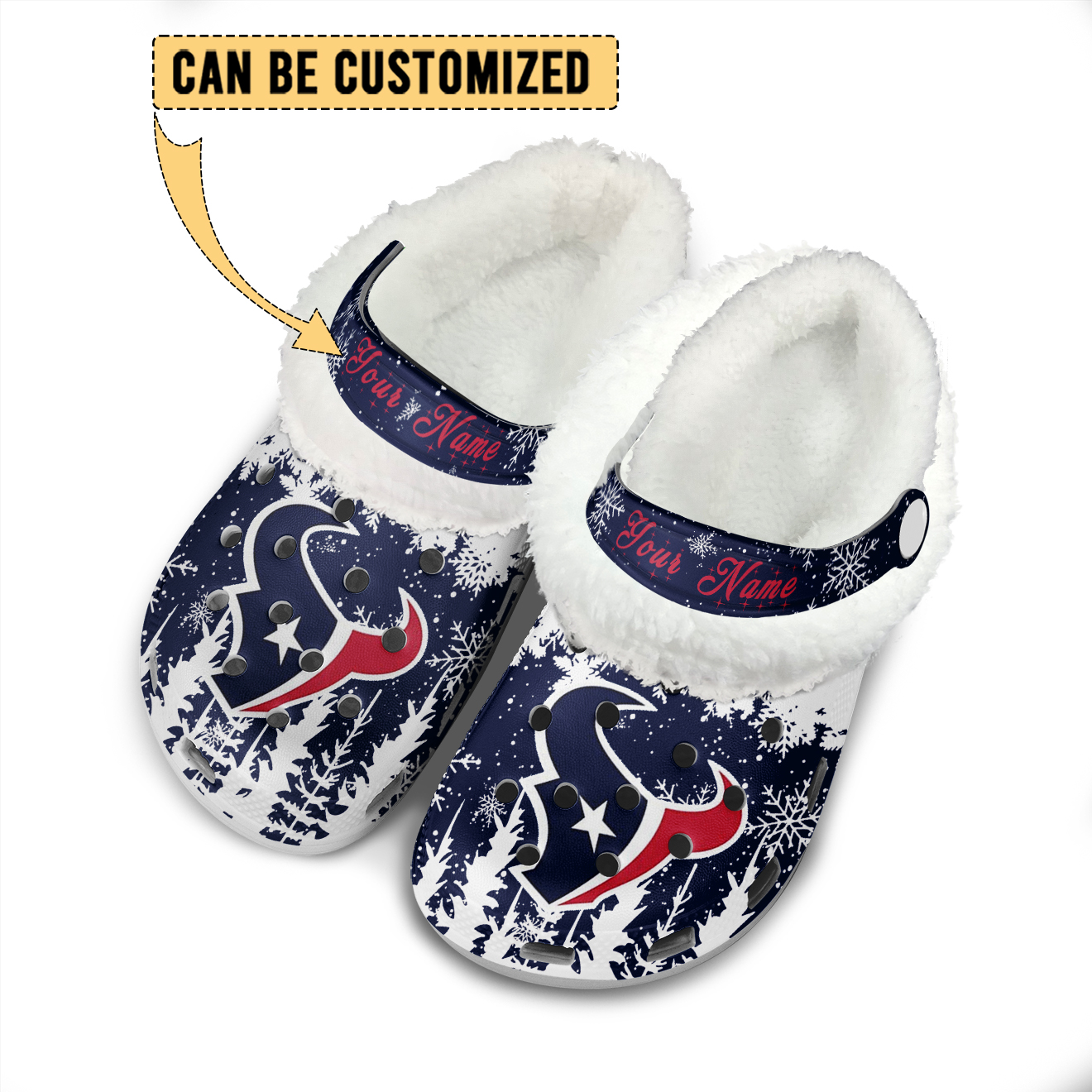 Premium NFL HOU Winter Fleece Clogs V1 NMD TTV
