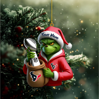 Premium NFL HOU x The Grinch Christmas Ornament V1 NMD TTV