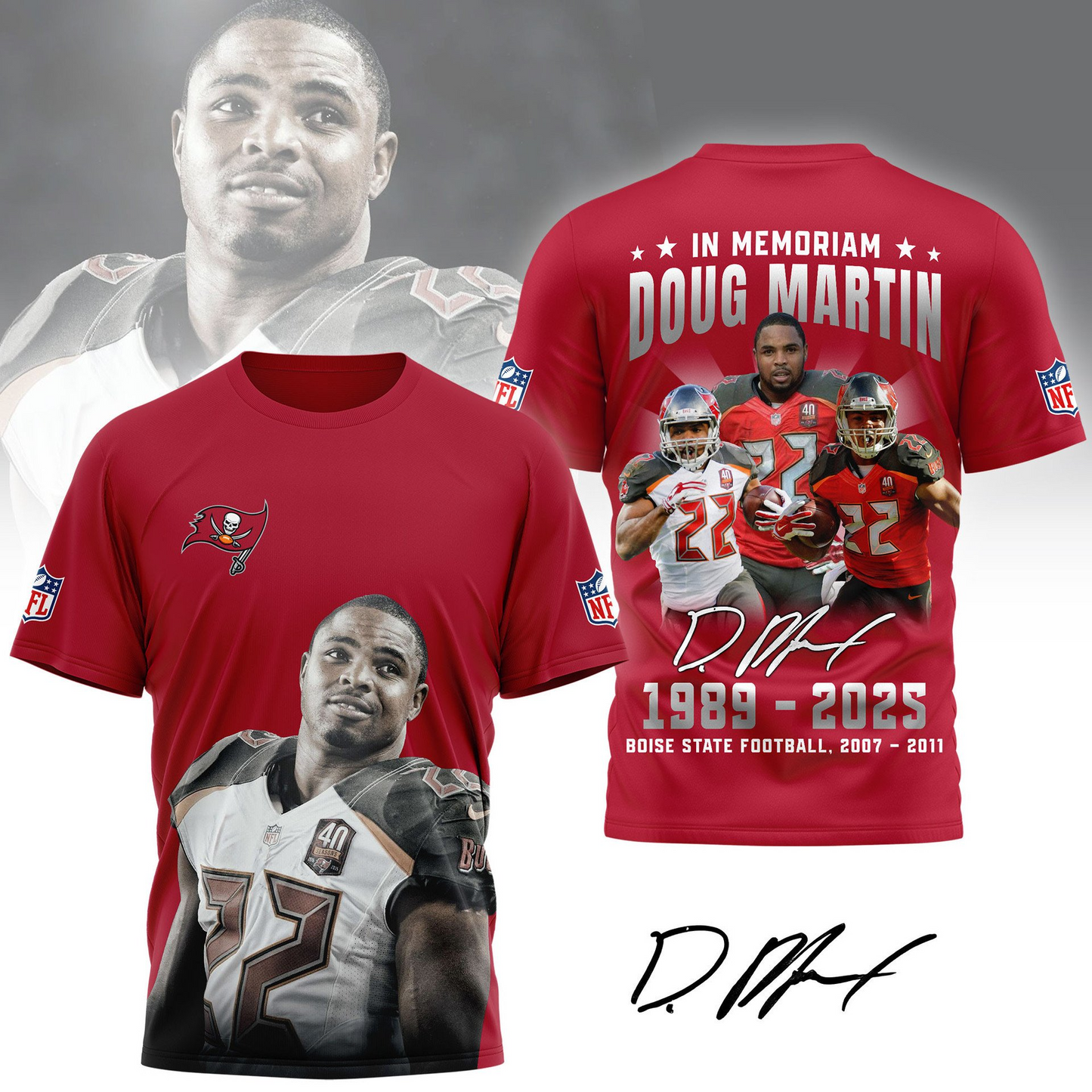 Premium NFL In Memory Of Doug Martin T-Shirt  V7 NMD TTV