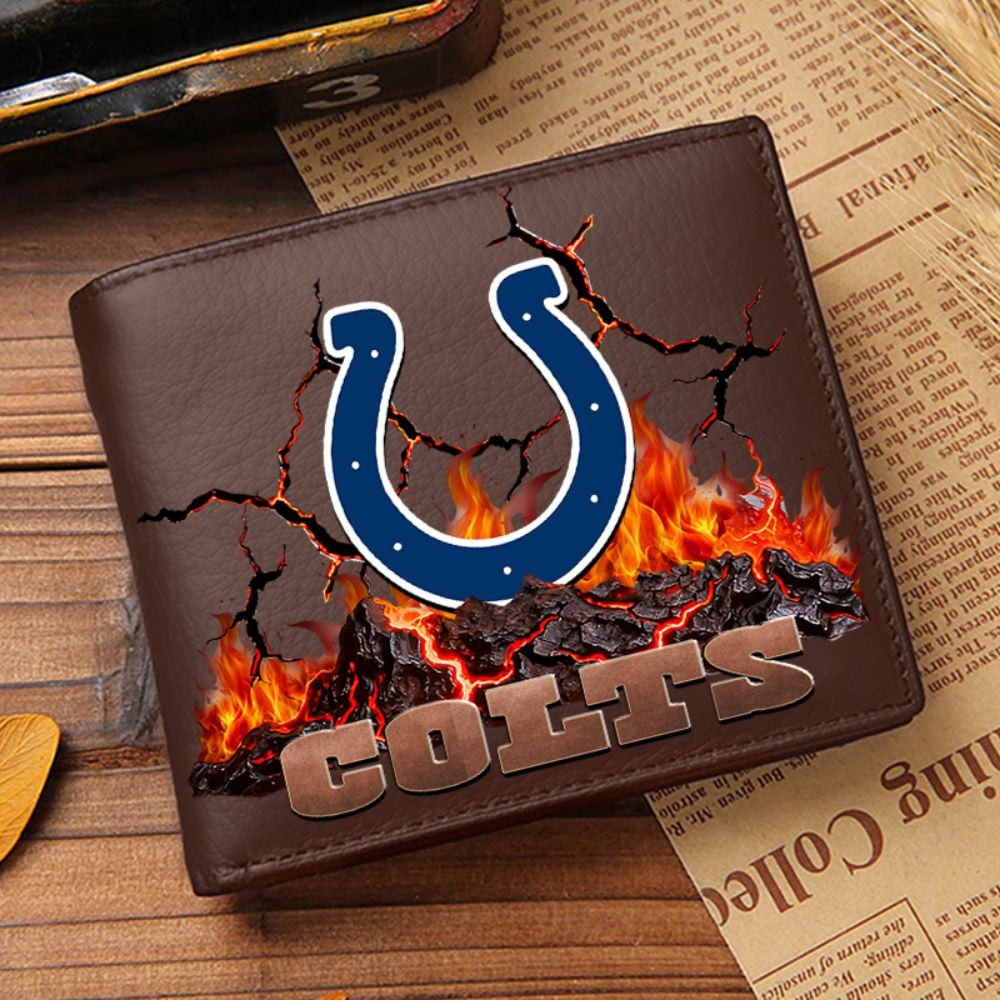 Premium NFL IND Cracked Fire Leather Wallet V1 NMD TTV