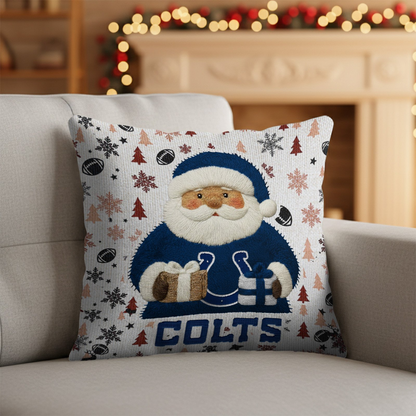 Premium NFL IND Santa Christmas Pillow V1 NMD TTV