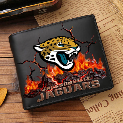 Premium NFL JAC Cracked Fire Leather Wallet V1 NMD TTV
