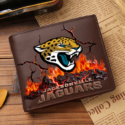 Premium NFL JAC Cracked Fire Leather Wallet V1 NMD TTV