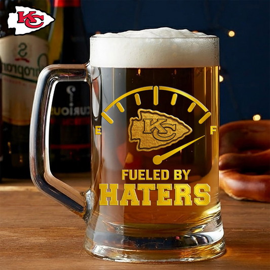 Premium NFL KC Fueled By Haters Beer Glasses V1 NMD 031125 TTV