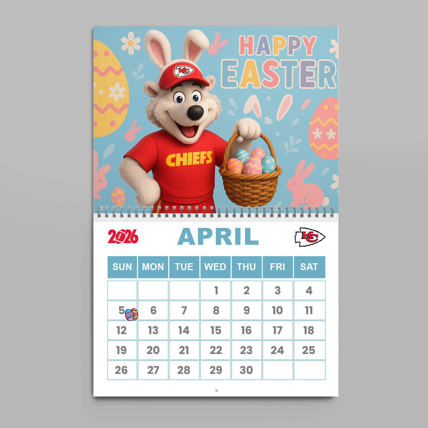 Premium NFL KC Wall Calendar 2026 V1 NMD TTV