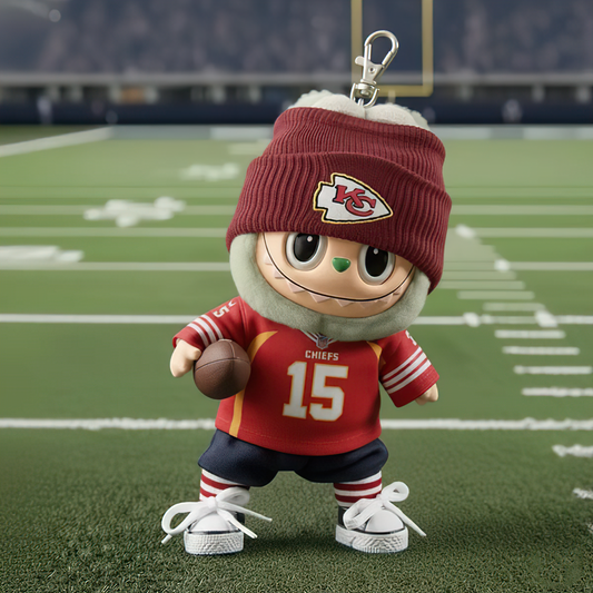 Premium NFL KC x Labubu Mini Plush Keychain V1 NMD TTV
