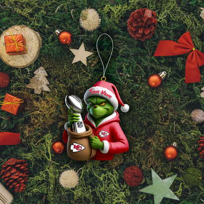 Premium NFL KC x The Grinch Christmas Ornament V1 NMD TTV